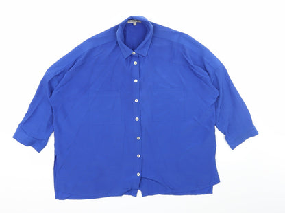 Womens UK Size 8 Marks and Spencer Blue Basic Blouse