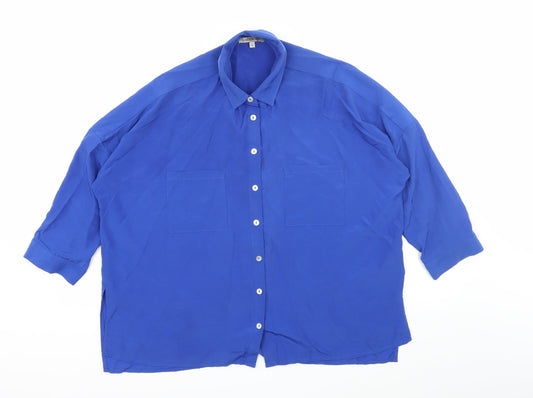 Womens UK Size 8 Marks and Spencer Blue Basic Blouse