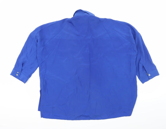Womens UK Size 8 Marks and Spencer Blue Basic Blouse