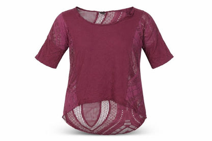 Womens UK Size M Sparkle & Fade Purple Basic T-Shirt