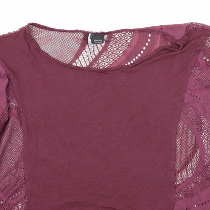 Womens UK Size M Sparkle & Fade Purple Basic T-Shirt