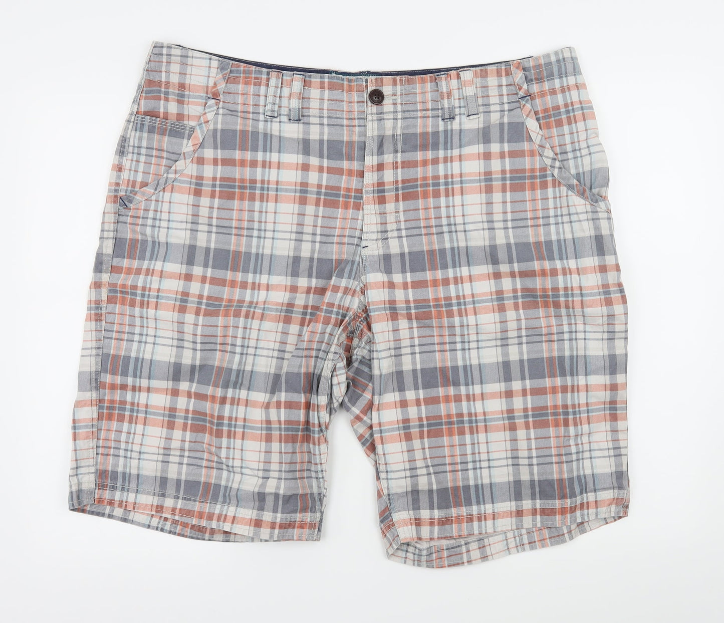 Marks and Spencer Womens Multicoloured Check  Bermuda Shorts Size 42 in