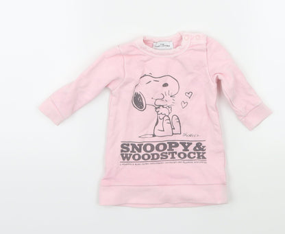 Marc Jacobs Girls Pink  Jersey Pullover Jumper Size 0-3 Months  - Snoopy