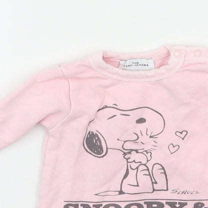 Marc Jacobs Girls Pink  Jersey Pullover Jumper Size 0-3 Months  - Snoopy