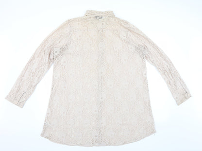 Womens UK Size 16 Topshop Beige Basic Blouse