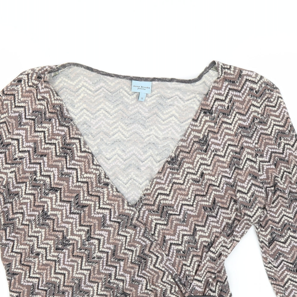 Womens UK Size 12 Anne Brooks Brown Basic Blouse