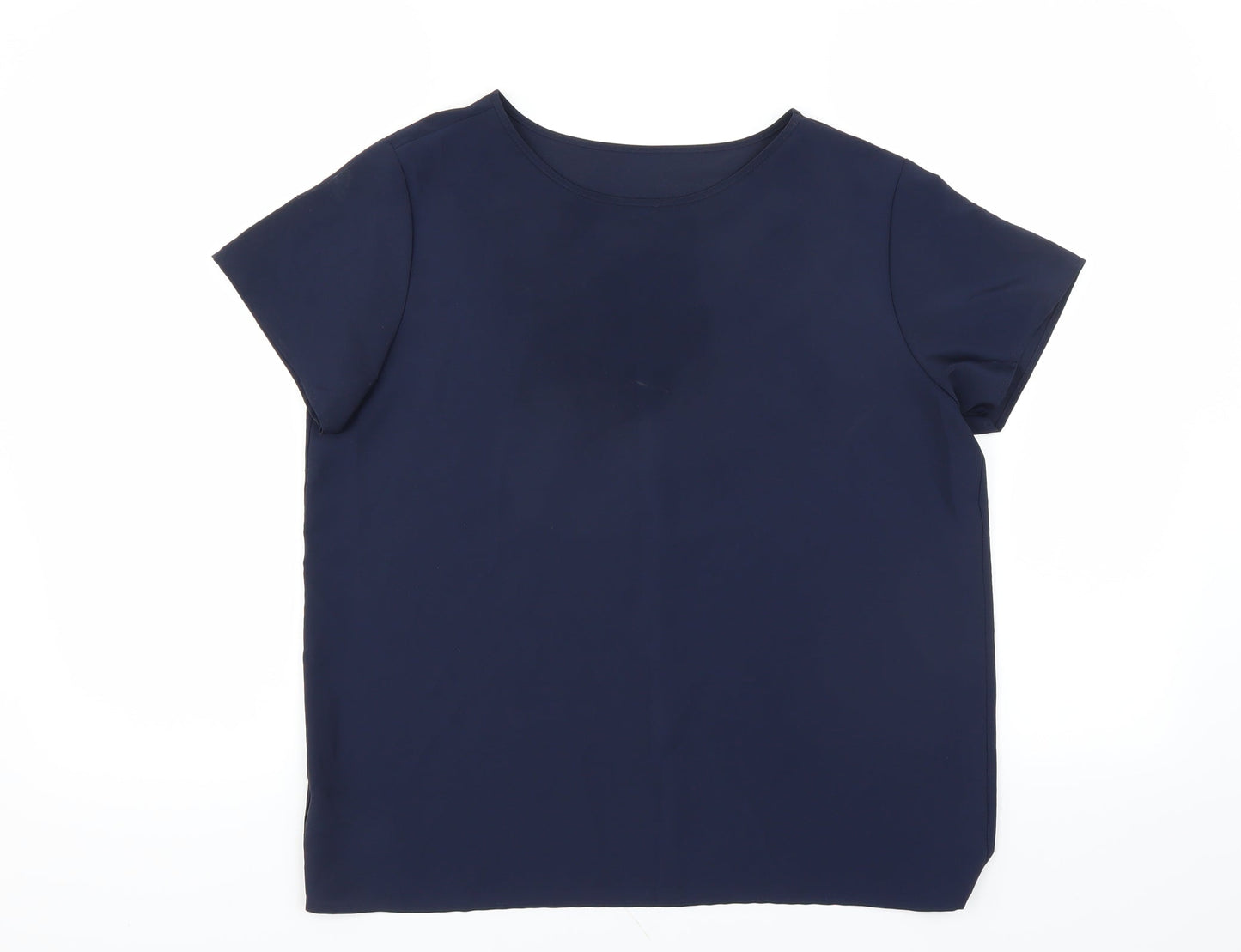 Womens UK Size 12 Marks and Spencer Blue Basic Blouse