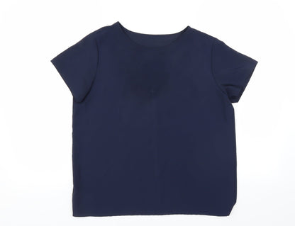 Womens UK Size 12 Marks and Spencer Blue Basic Blouse