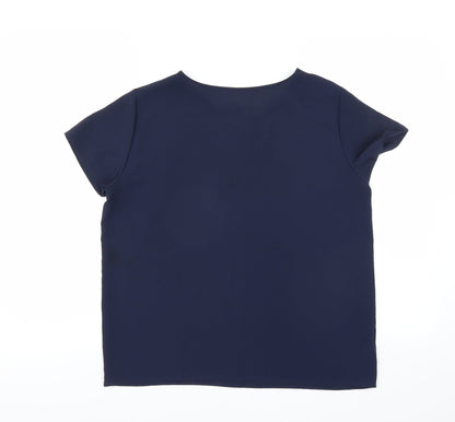Womens UK Size 12 Marks and Spencer Blue Basic Blouse