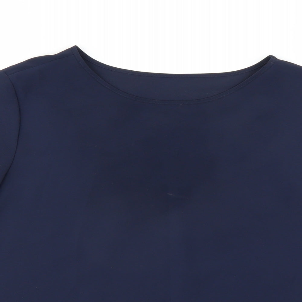 Womens UK Size 12 Marks and Spencer Blue Basic Blouse