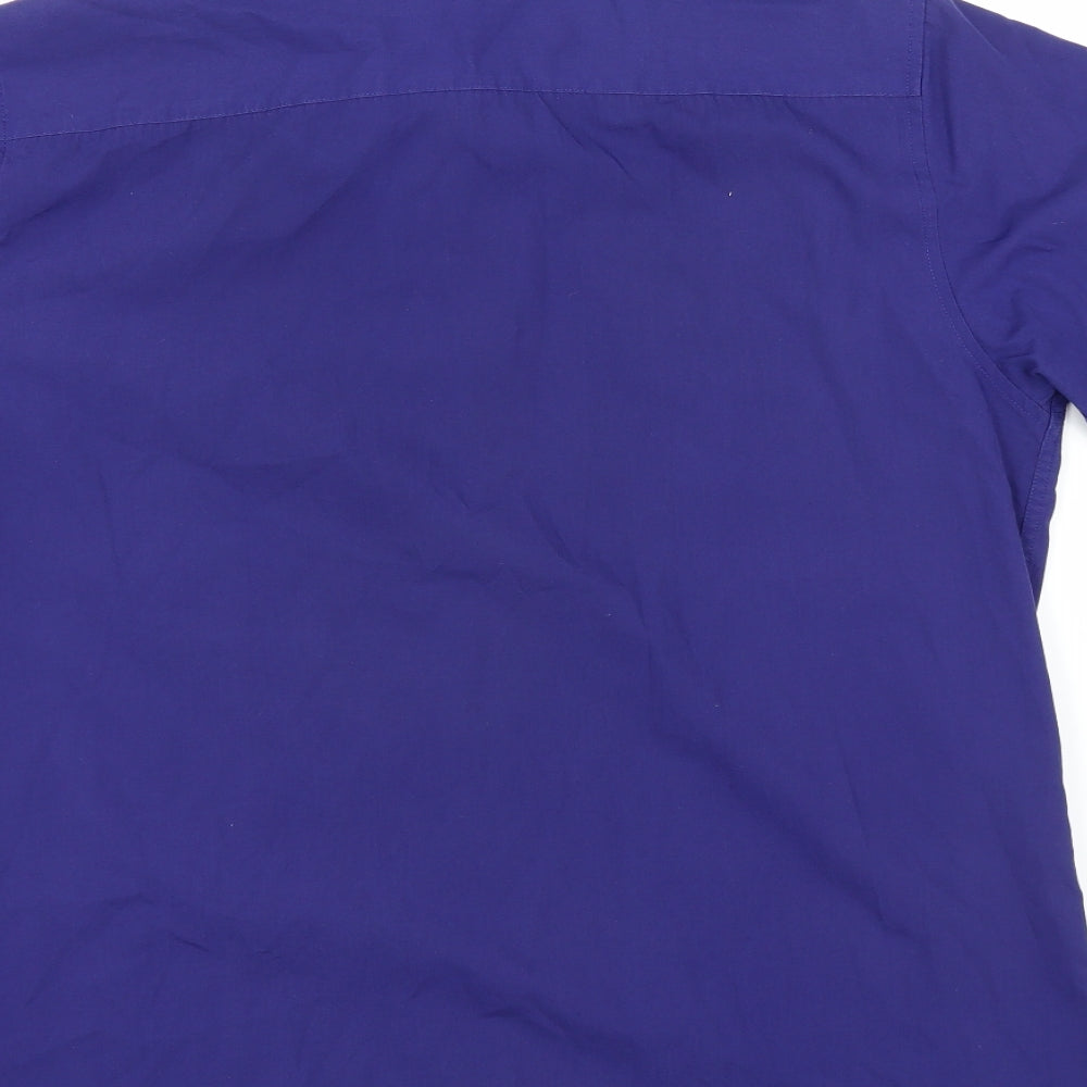 Mens UK Size L Topman Purple  Button-Up Short Sleeve Casual Shirt