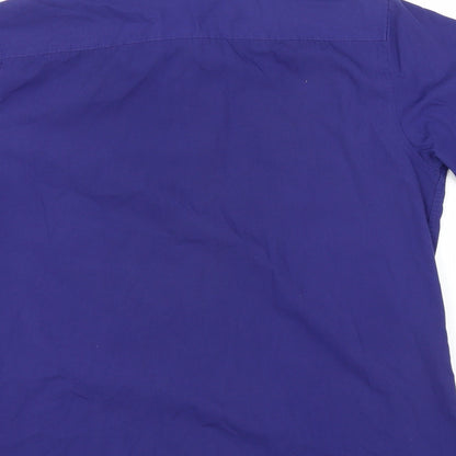 Mens UK Size L Topman Purple  Button-Up Short Sleeve Casual Shirt