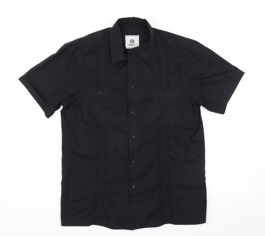 Urban Beach Mens Black    Button-Up Size L