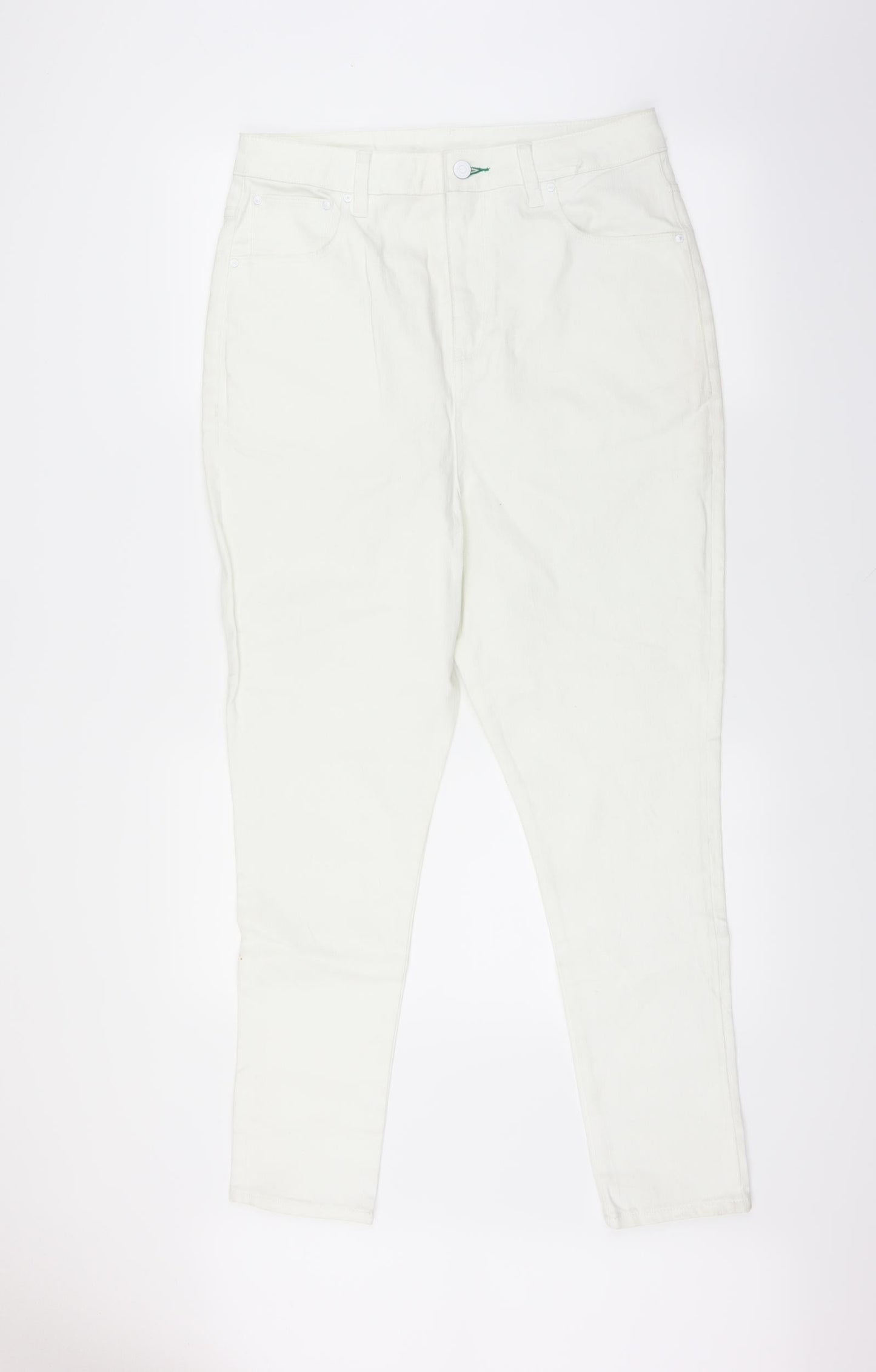 Womens UK Size 32 in Preworn Regular Fit Straight White Jeans