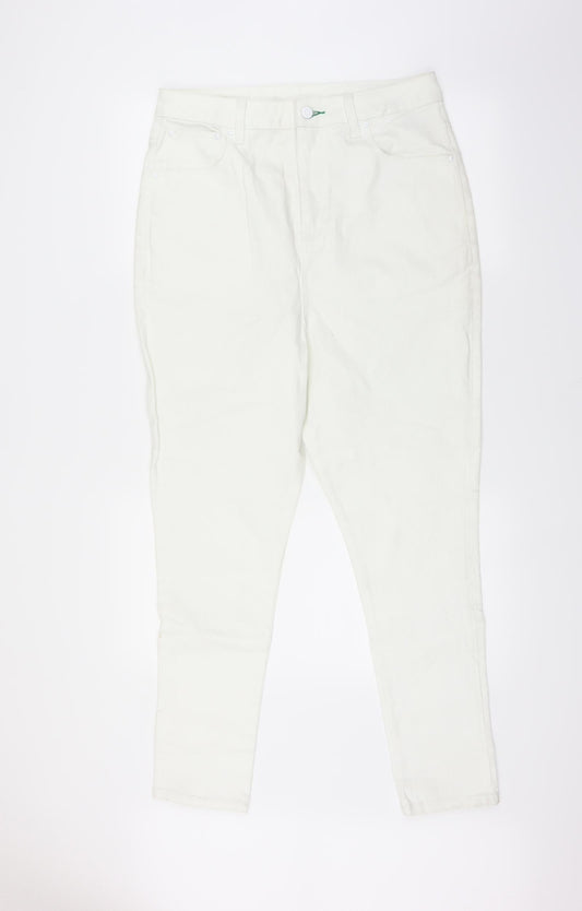 Womens UK Size 32 in Preworn Regular Fit Straight White Jeans