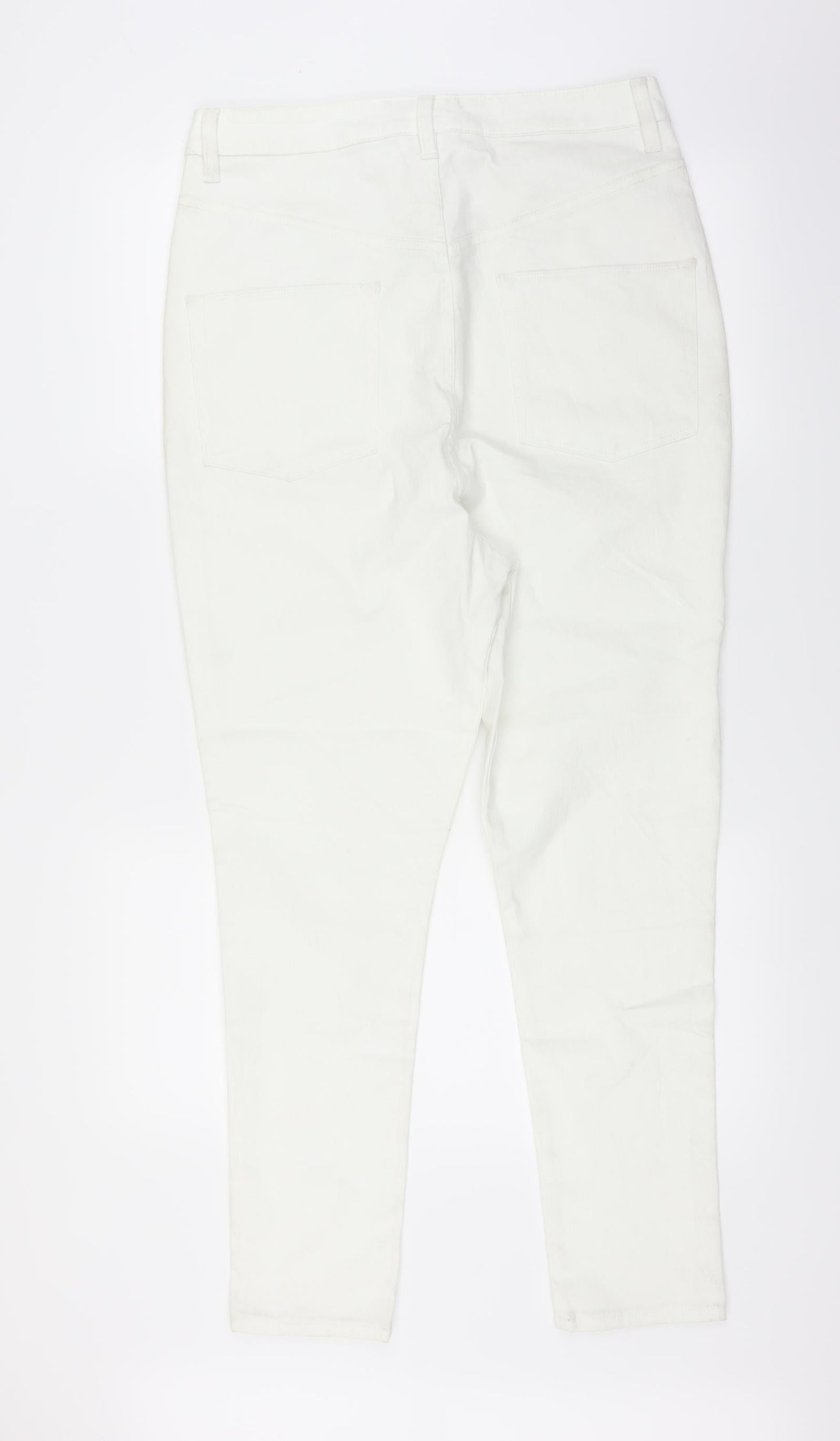 Womens UK Size 32 in Preworn Regular Fit Straight White Jeans