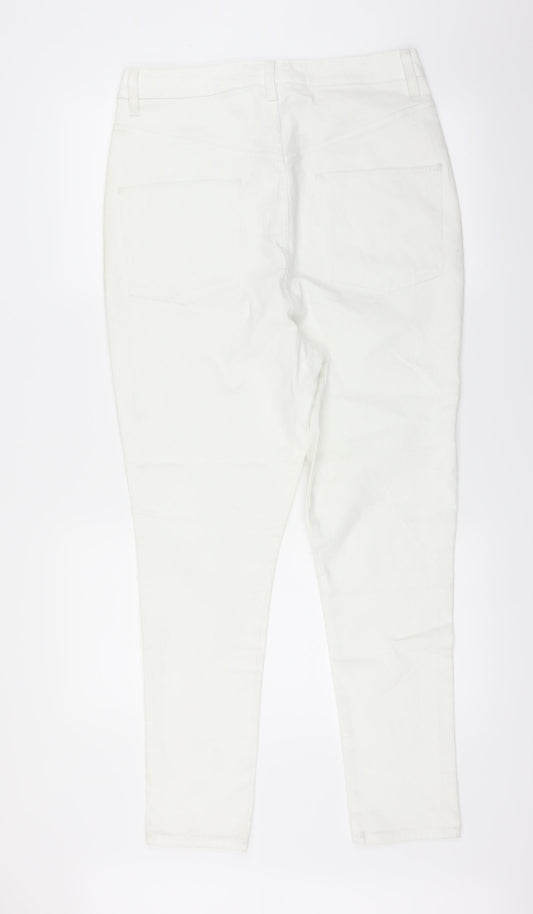 Womens UK Size 32 in Preworn Regular Fit Straight White Jeans