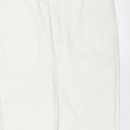 Womens UK Size 32 in Preworn Regular Fit Straight White Jeans