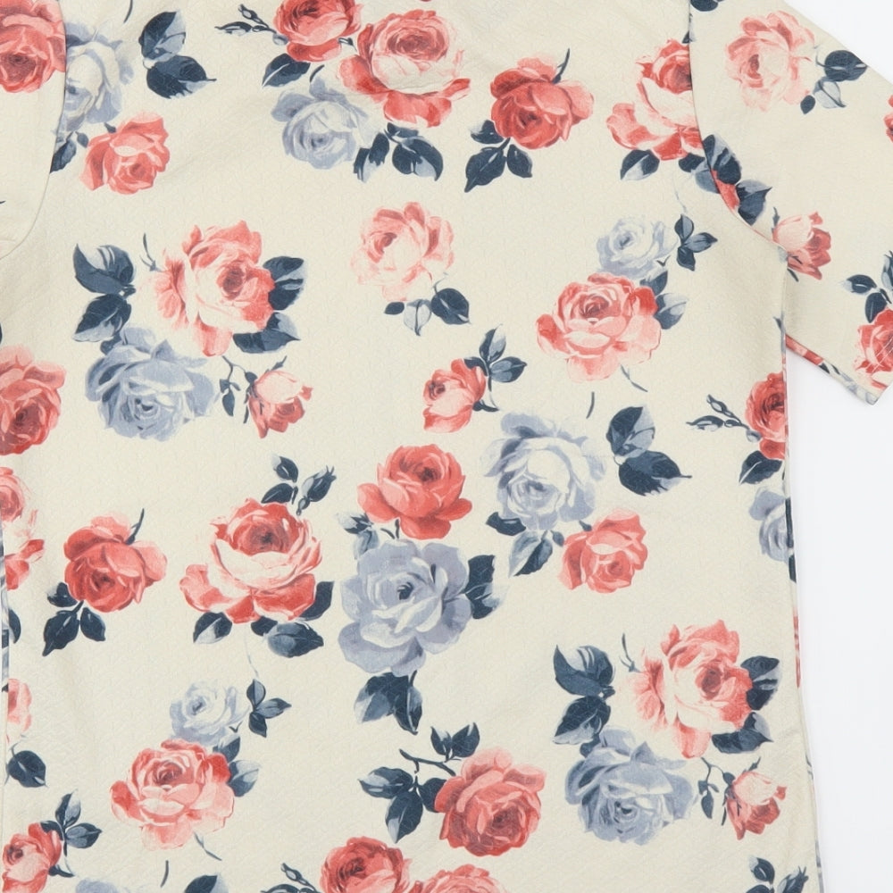 Womens UK Size 6 Warehouse Ivory Basic T-Shirt
