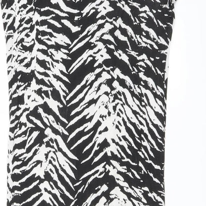 CAMEO ROSE Womens Black Animal Print  T-Shirt Dress  Size M