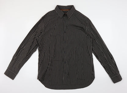 Mens UK Size L NEXT Brown  Button-Up Long Sleeve Casual Shirt