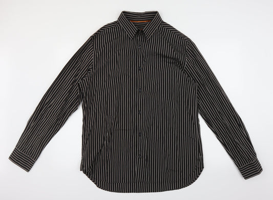 Mens UK Size L NEXT Brown  Button-Up Long Sleeve Casual Shirt