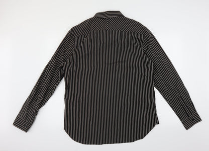Mens UK Size L NEXT Brown  Button-Up Long Sleeve Casual Shirt