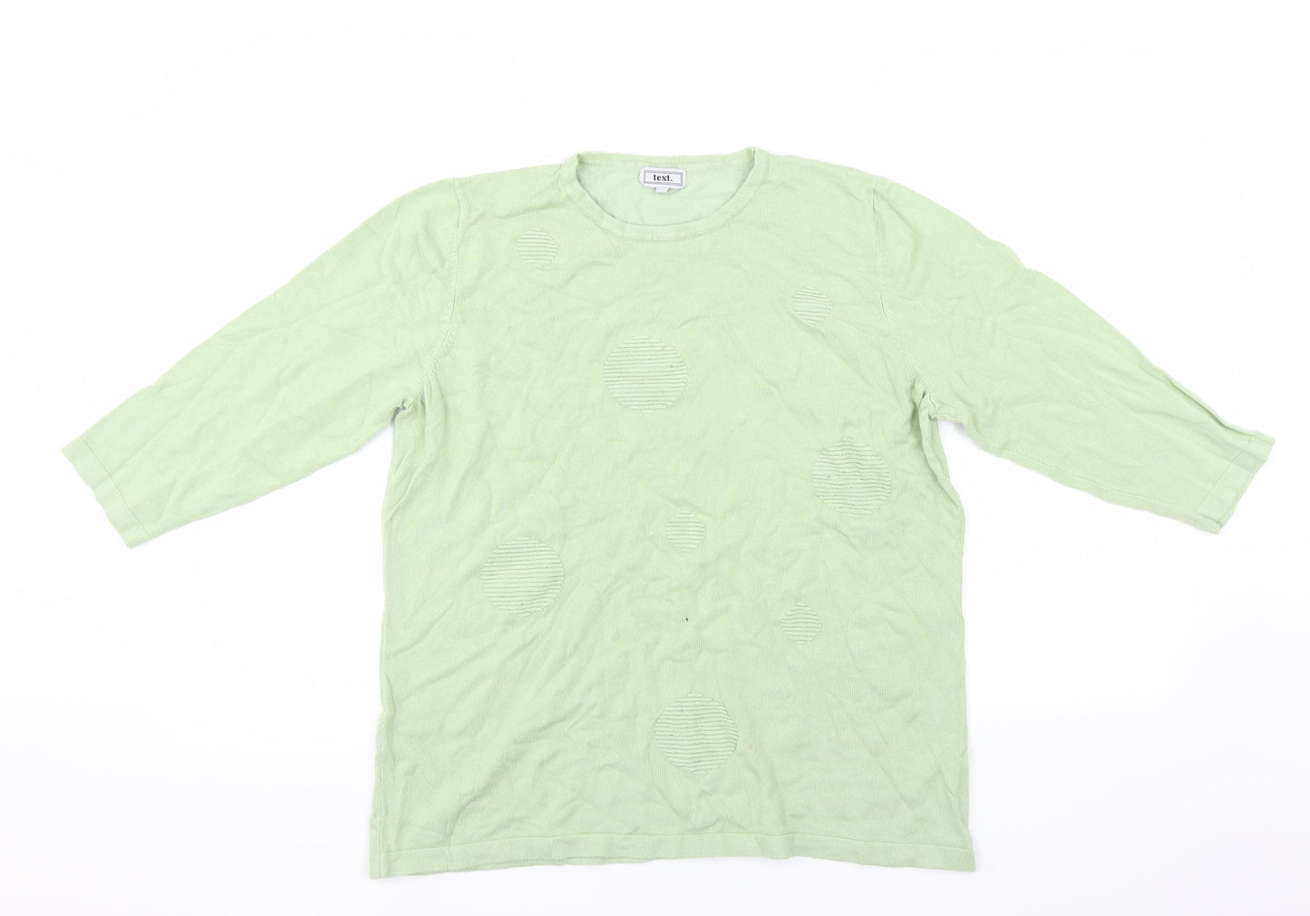 text Womens Green   Pullover Jumper Size L