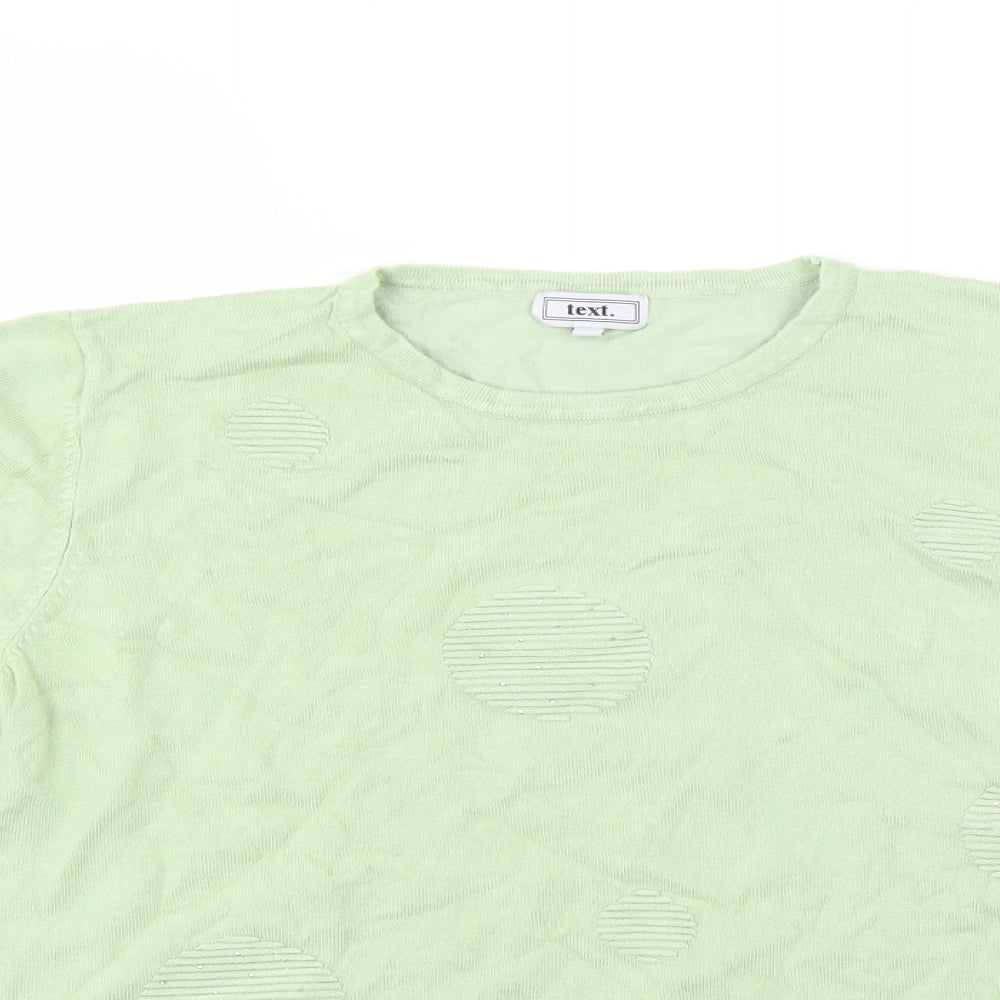 text Womens Green   Pullover Jumper Size L