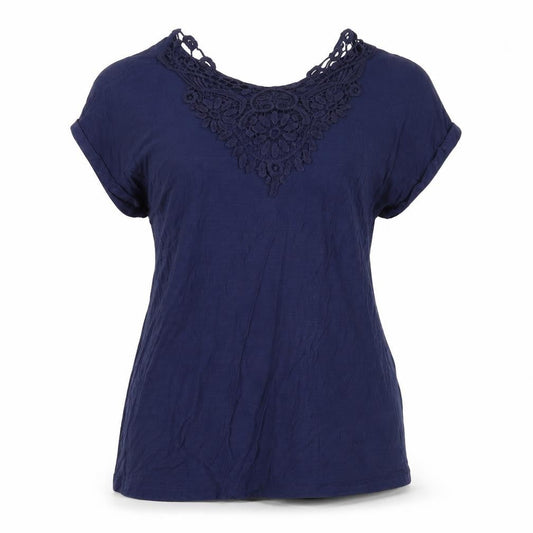 Womens UK Size 14 Classic Blue Basic T-Shirt