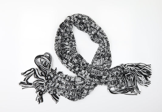 Front view of ASOS unisex black batik scarf
