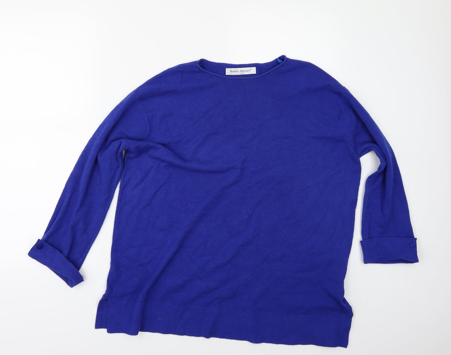 Beauty Women Womens Blue   Pullover Jumper Size M