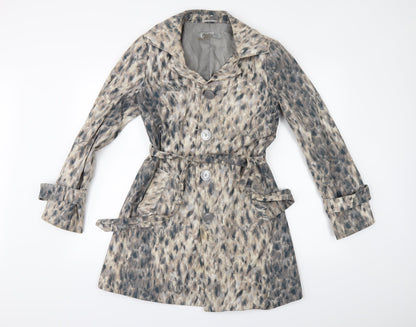 Preworn Womens Beige Animal Print  Jacket  Size 10
