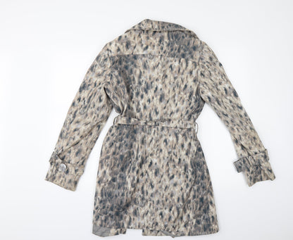 Preworn Womens Beige Animal Print  Jacket  Size 10