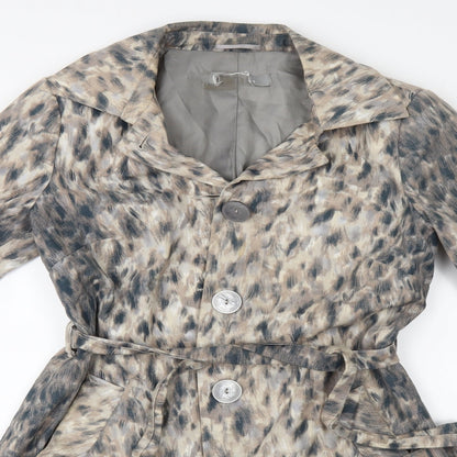 Preworn Womens Beige Animal Print  Jacket  Size 10