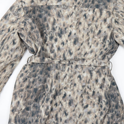 Preworn Womens Beige Animal Print  Jacket  Size 10