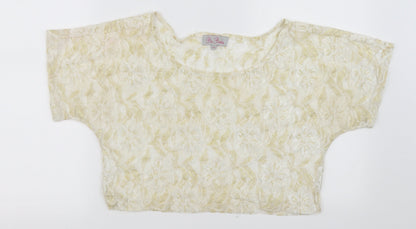 Womens UK Size 12 Be Beau White Basic Blouse