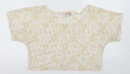 Womens UK Size 12 Be Beau White Basic Blouse