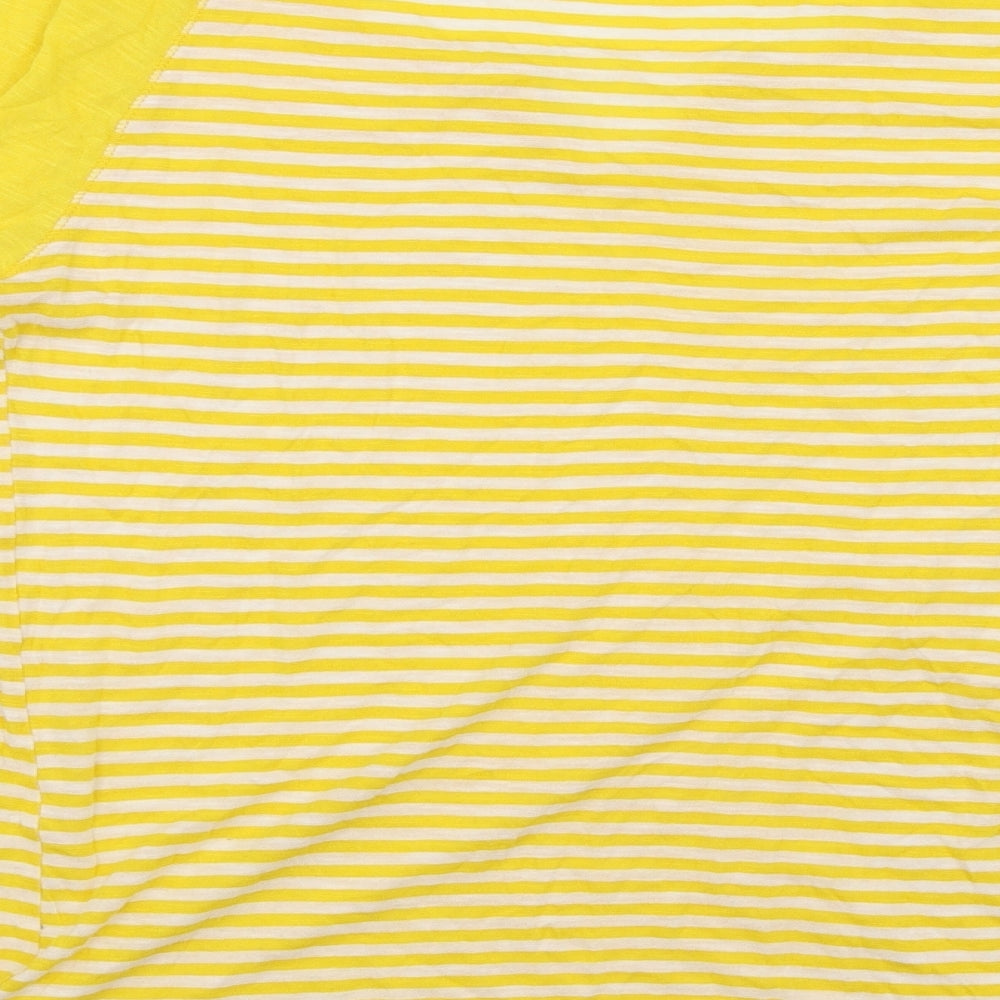 Womens UK Size L Vintage Yellow Basic T-Shirt