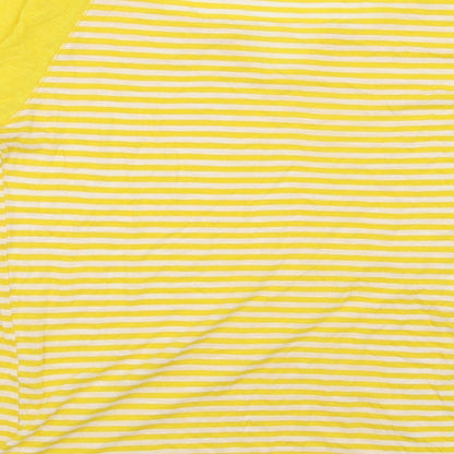 Womens UK Size L Vintage Yellow Basic T-Shirt
