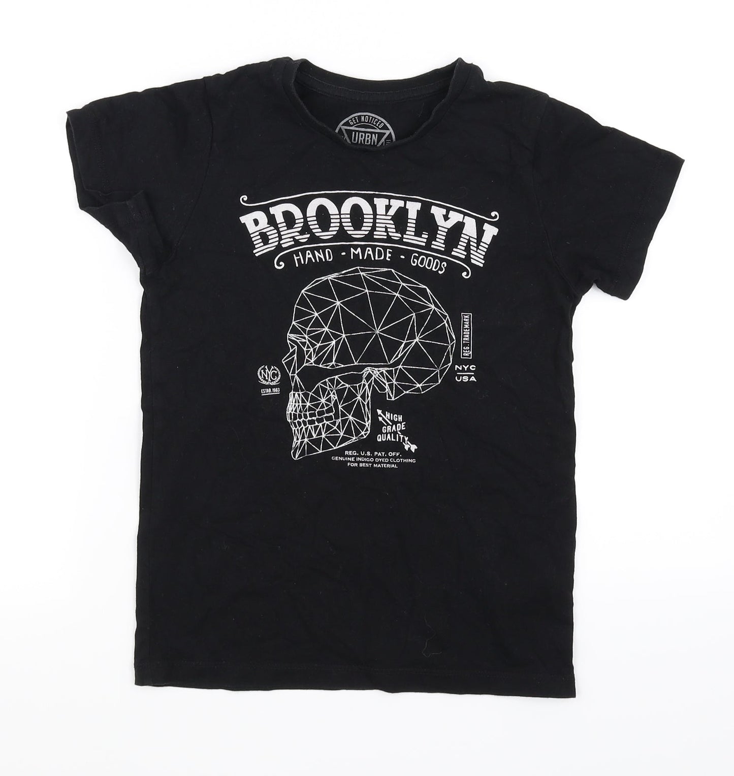 Preworn Boys Black   Basic T-Shirt Size 9 Years