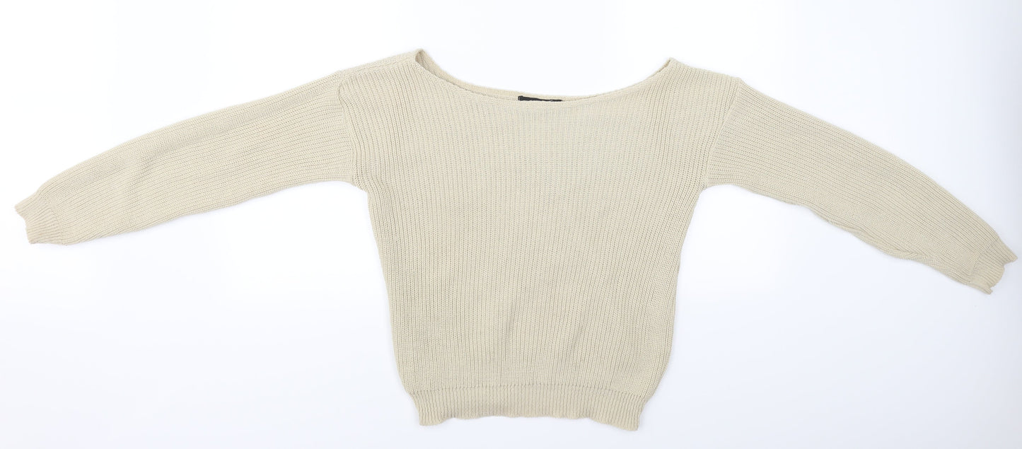 pearl knitwear Womens Beige   Pullover Jumper Size XS