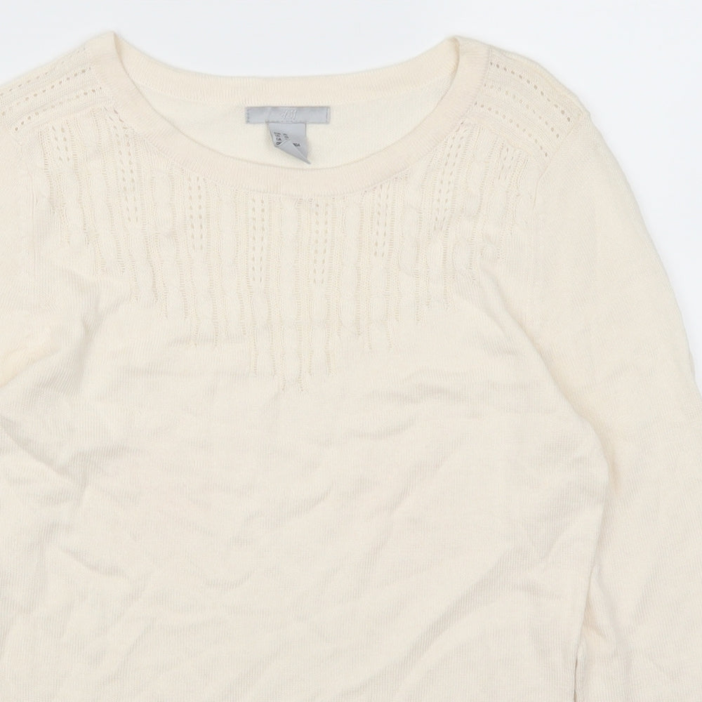 H&M Womens Ivory   Pullover Jumper Size XS