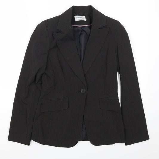 Marks and Spencer Womens Black Striped  Jacket Suit Jacket Size 8