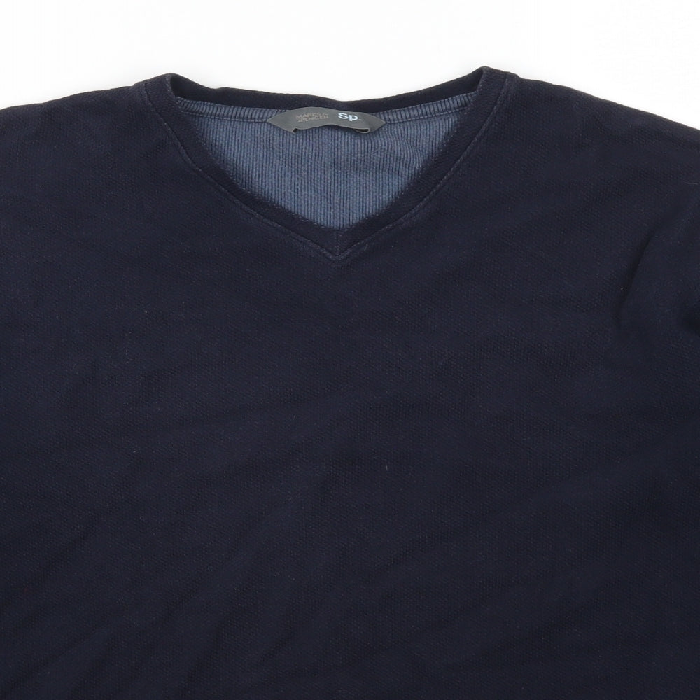 Mens UK Size S Marks and Spencer Blue Pullover Sweatshirt