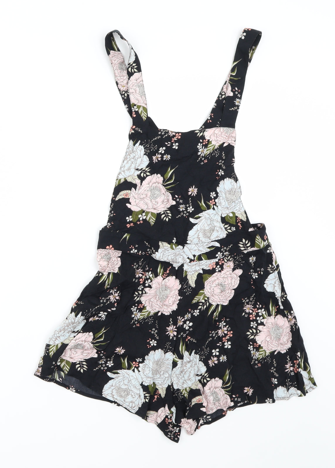 H&M Womens Black Floral  Romper One-Piece Size 10