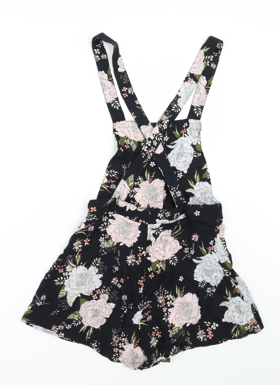H&M Womens Black Floral  Romper One-Piece Size 10