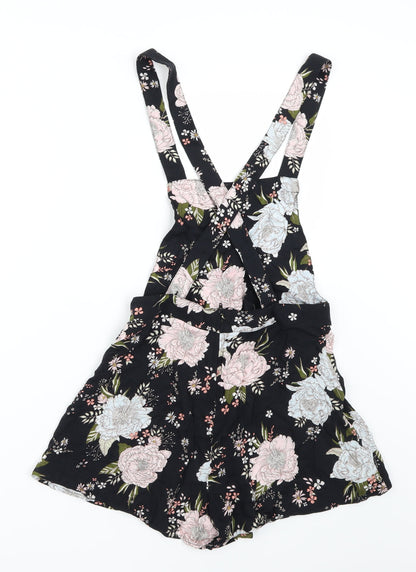 H&M Womens Black Floral  Romper One-Piece Size 10