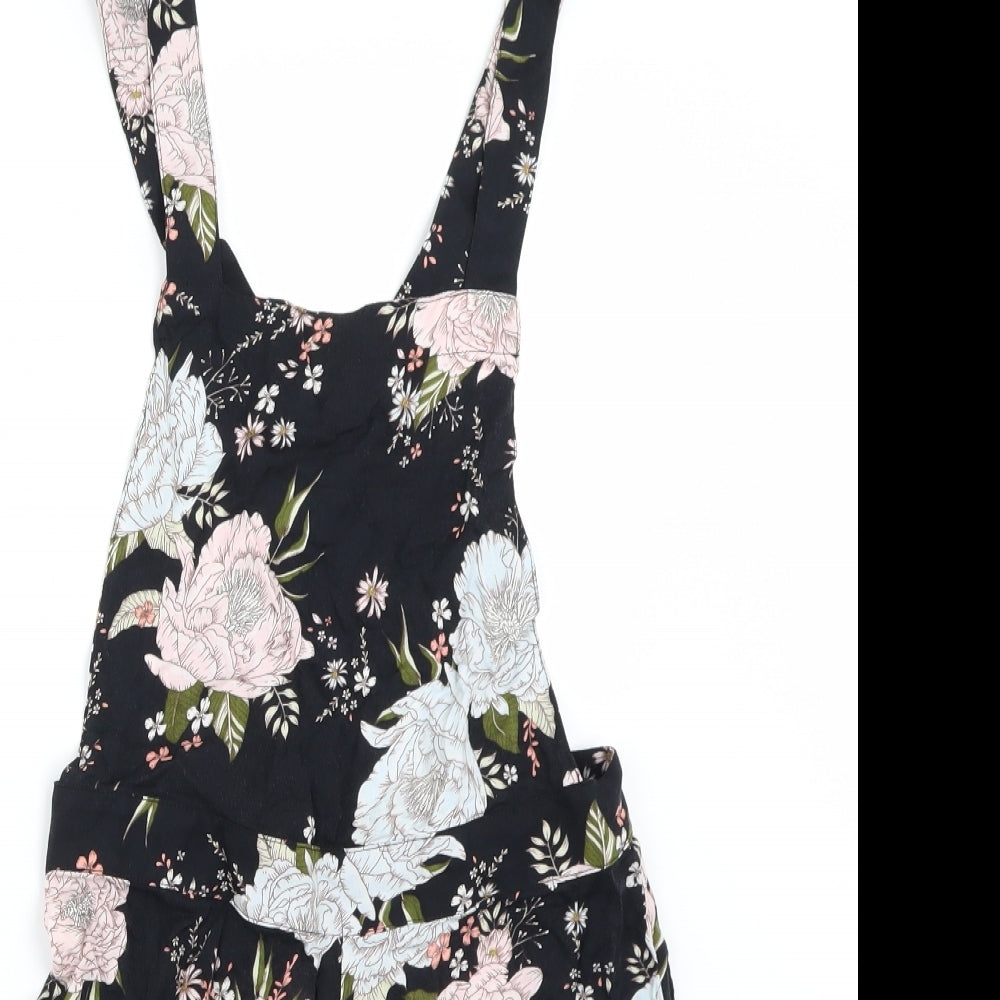 H&M Womens Black Floral  Romper One-Piece Size 10