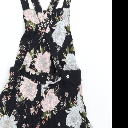 H&M Womens Black Floral  Romper One-Piece Size 10